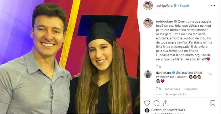 Apresentador comemorou conquista da filha