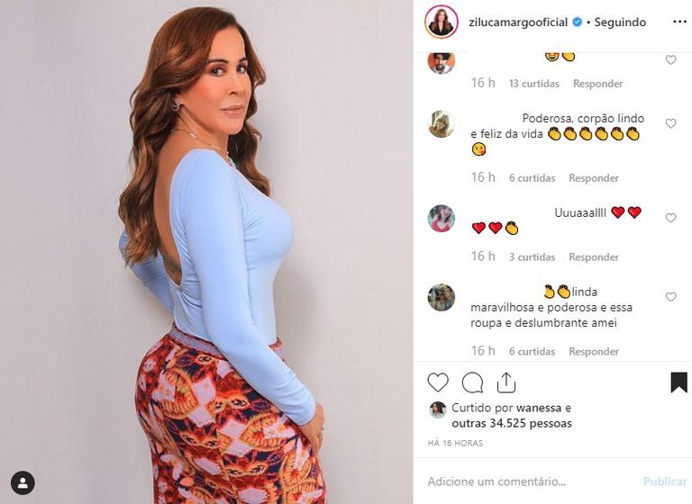 Zilu Camargo exibe bumbum empinado