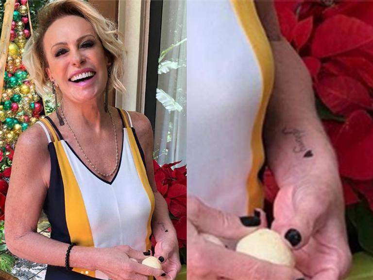 Ana Maria Braga exibe tatuagem em homenagem ao namorado