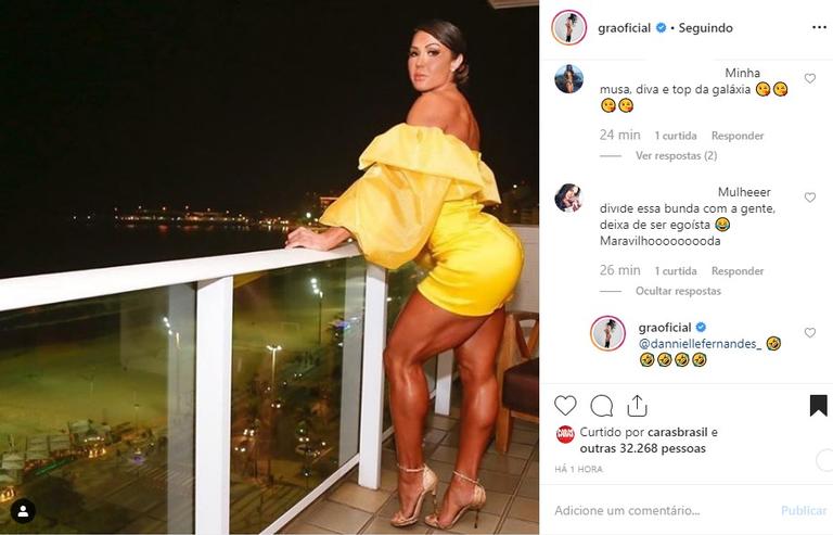 Gracyanne Barbosa de vestido amarelo