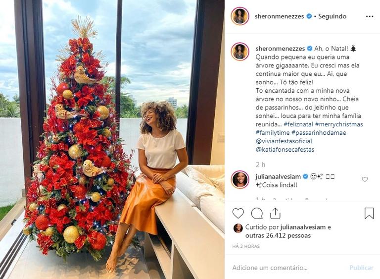 Sheron Menezzes mostra a decoração de Natal da nova casa 