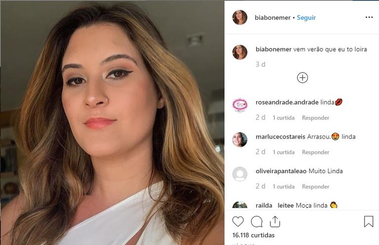 Bia Bonemer se destacou na web