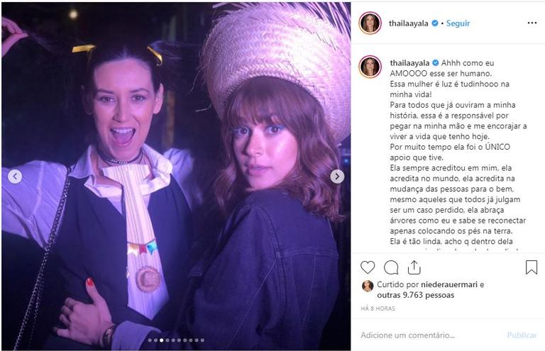 Thaila Ayala se declarar a amiga Sandra Santos em dia de seu aniversário 