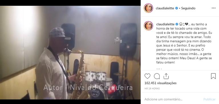 Claudia Leitte faz homenagem depois de perder amigo músico