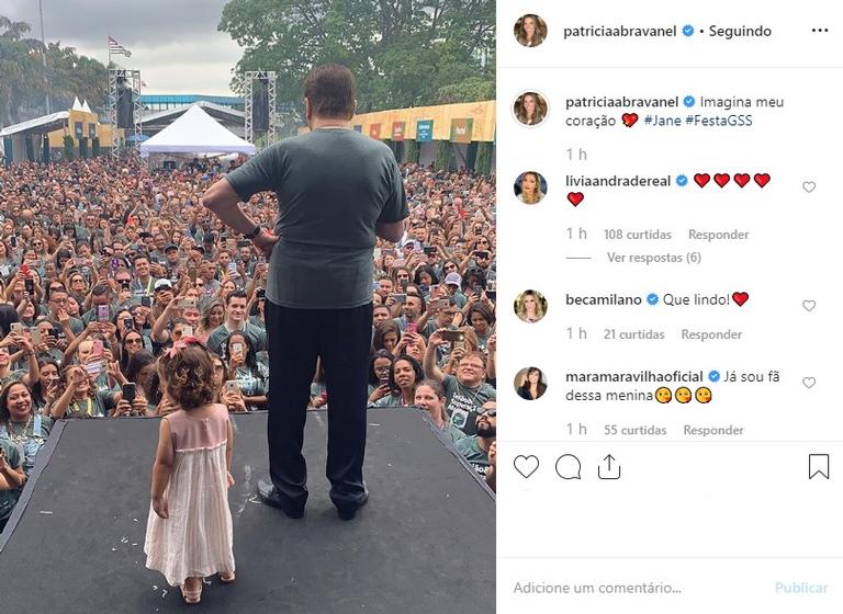 Filha Patricia Abravanel com Silvio Santos