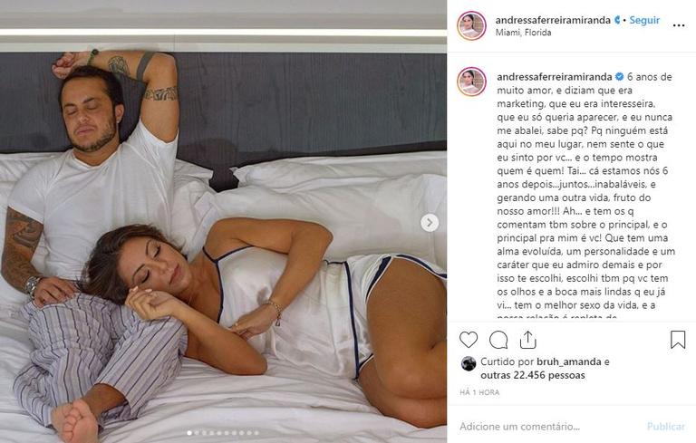 Andressa Ferreira e Thammy Miranda comemoram 6 anos de relacionamento