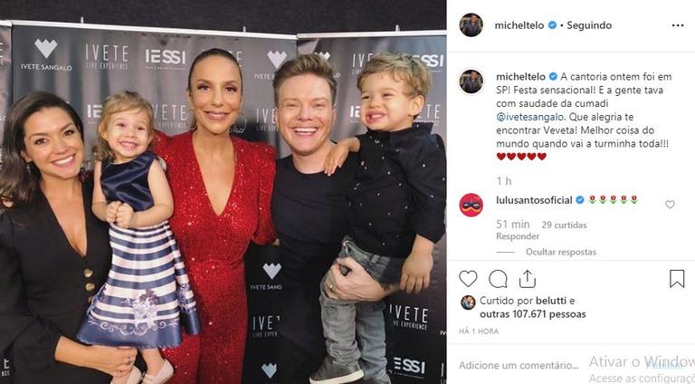 Michel Teló e Tata Fersoza prestigiam Ivete Sangalo em show