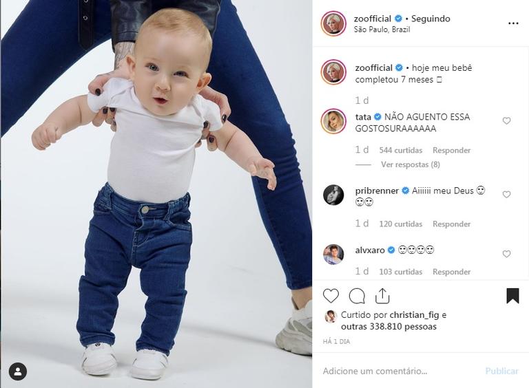 Filho de Zoo e Christian Figueiredo completa sete meses e deixa web apaixonada