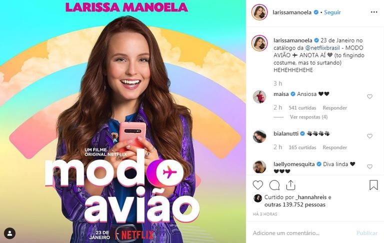 Larissa Manoela compartilha pôster de novo filme