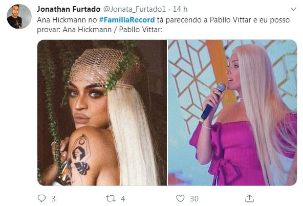 Internautas comparam Ana Hickmann com Pabllo Vittar