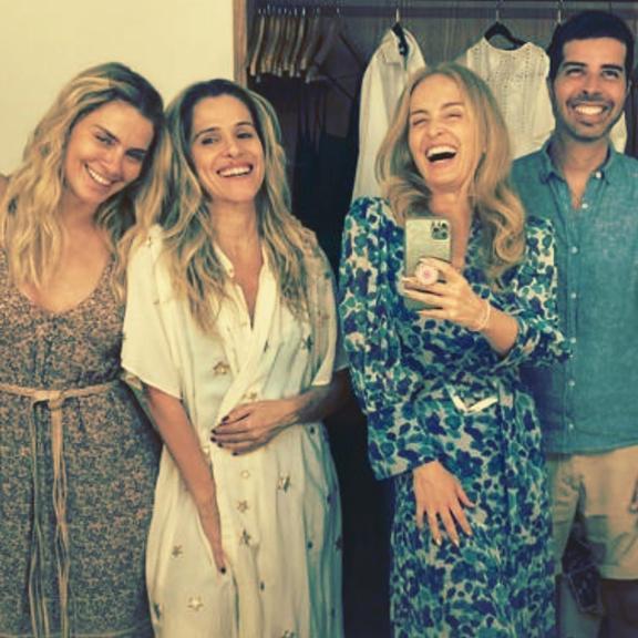 Angélica, Carolina Dieckmann e Ingrid Guimarães jantam juntas