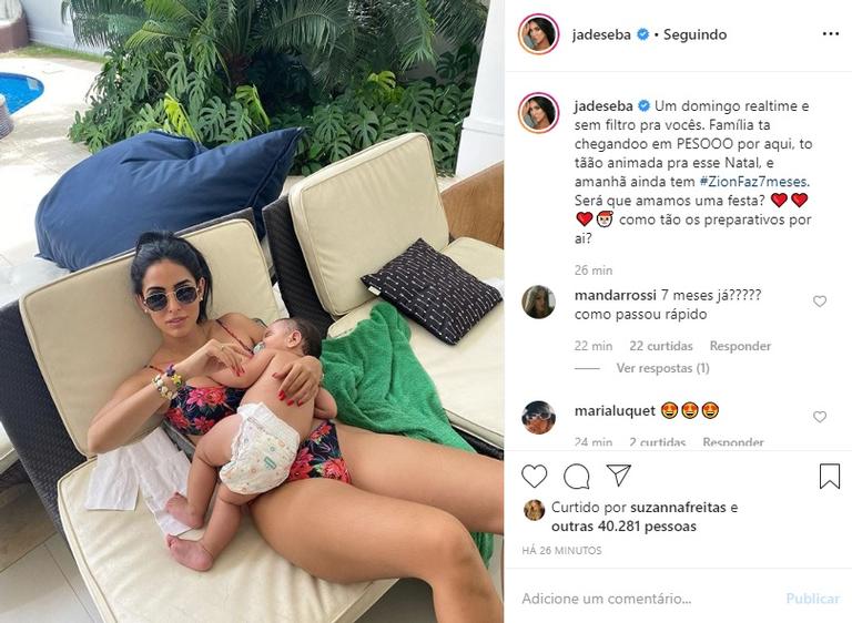 Jade Seba e Zion encantam a web em clique típico de Domingo