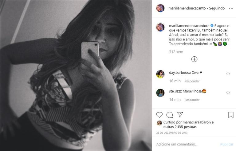 Marília Mendonça compartilha postagem de 6 anos e é elogiada