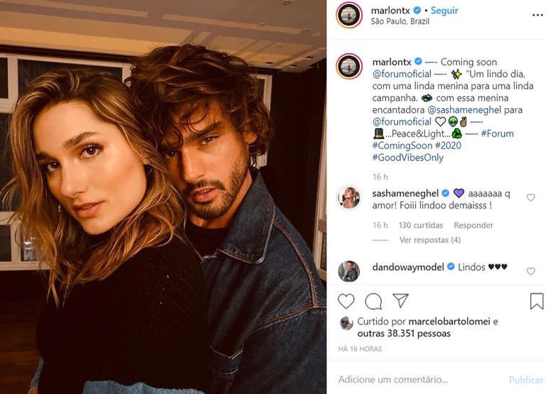 Sasha Meneghel e Marlon Teixeira