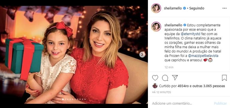 Sheila Mello se declara para a filha com fotos de fim de ano