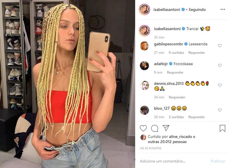 Isabella Santoni muda de visual e é elogiada nas redes