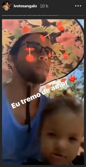 Ivete Sangalo reposta vídeo do marido de bike com a filha