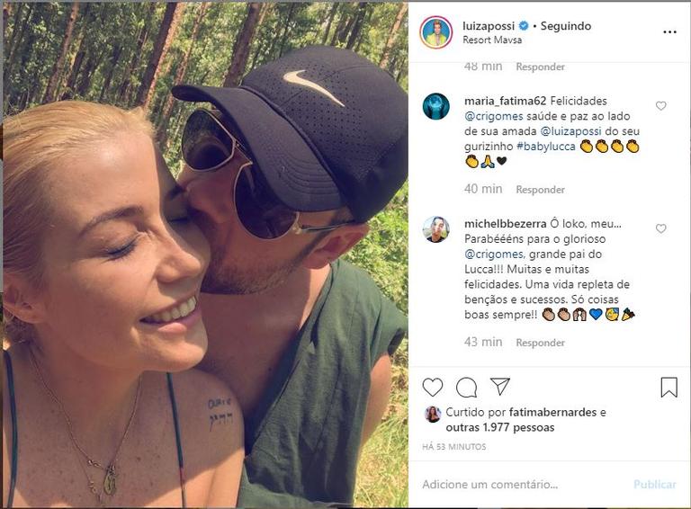 Luiza Possi compartilhou um clique ao lado do marido e se declarou ao amado no dia do aniversário dele 