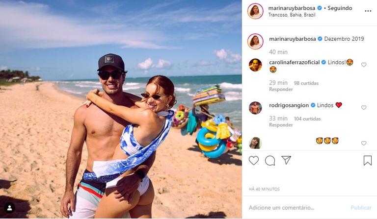 Marina Ruy Barbosa e Alexandre Negrão em Trancoso na Bahia