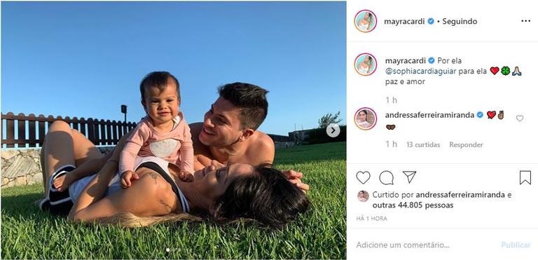 Mayra Cardi usou suas redes sociais para se declarar para Sophia, sua filha mais nova 