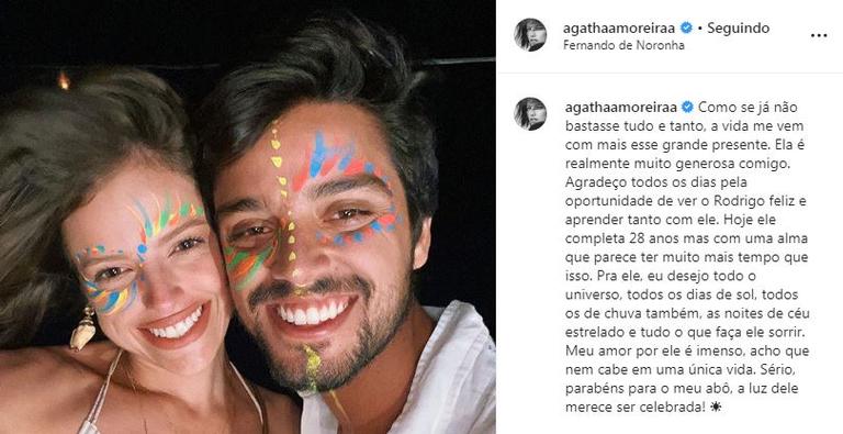 Rodrigo Simas recebe declaração de Agatha Moreira