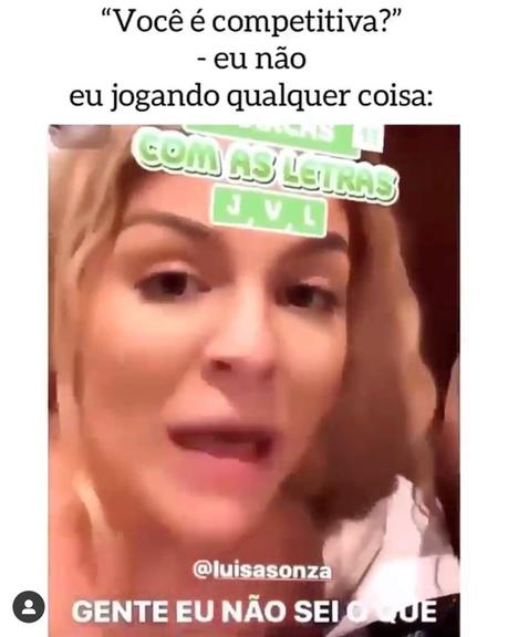 Luísa Sonza vira meme nas redes por ser muito competitiva 