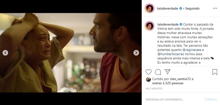 Taís Araujo agradece sua participação na novela Amor de Mãe