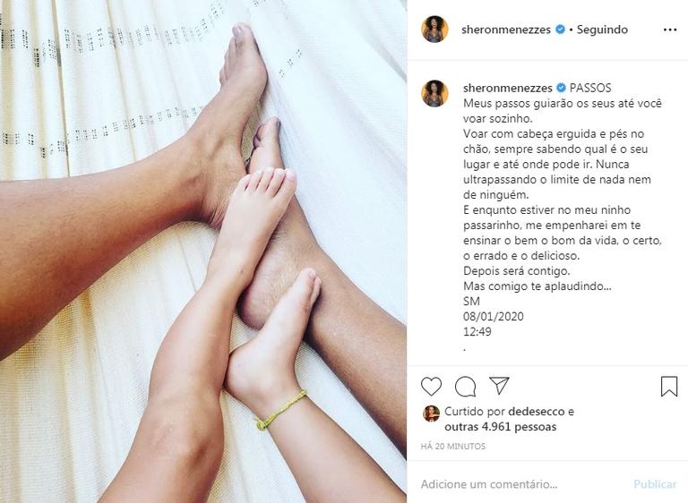 Sheron Menezzes usa as redes para se declarar para o filho