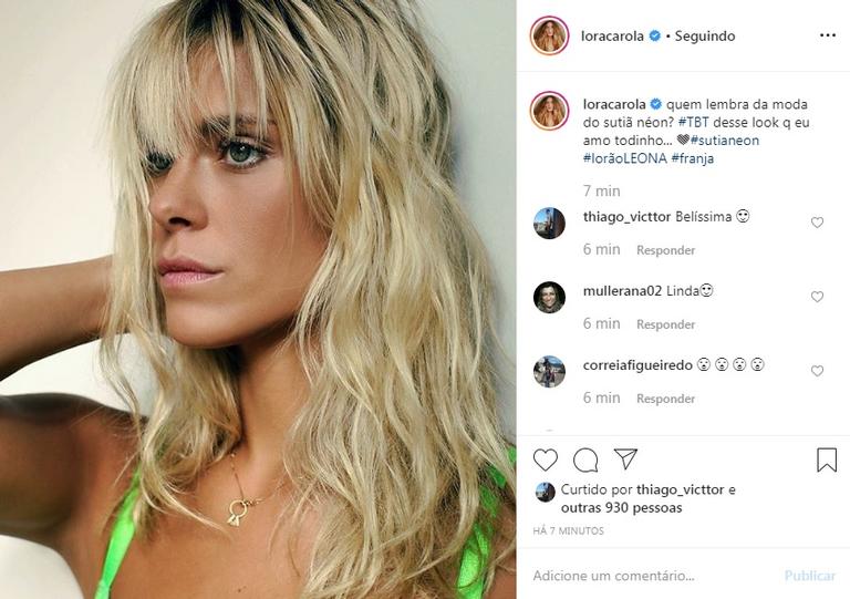 Carolina Dieckmann relembra época com cabelo platinado