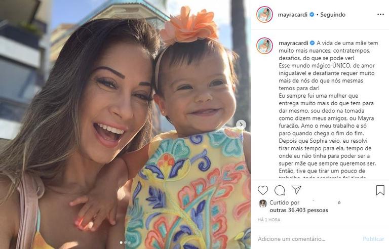 Mayra Cardi fala sobre sua saúde após nascimento da filha