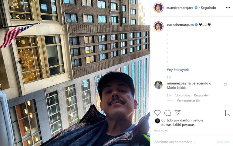 Andre Marques exibe novo visual em Nova York e é elogiado