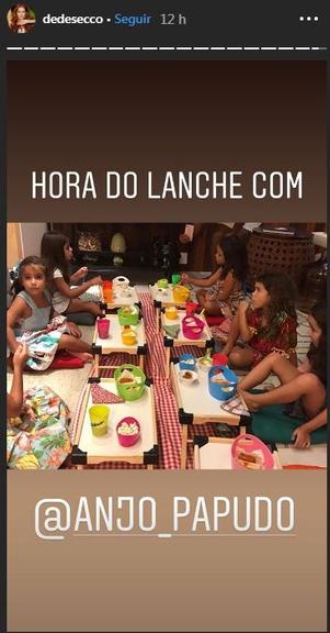 Deborah Secco posta a diversão da filha em festa de pijama