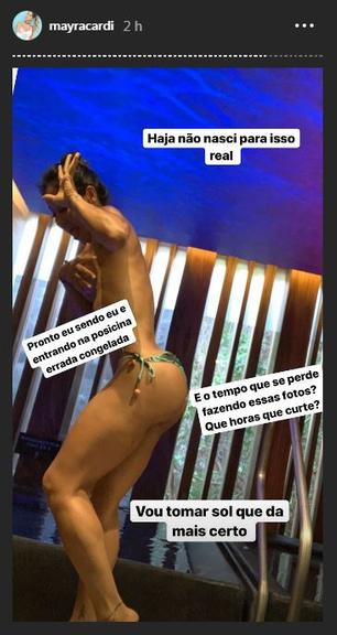 Mayra Cardi resolveu tirar algumas fotos no estilo blogueira, mas acabou passando por perrengues