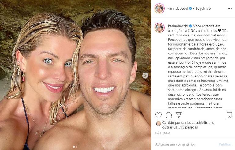 Karina Bacchi se declara para o marido, Amaury Nunes