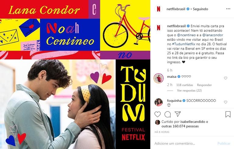 Noah Centineo e Lana Condor virão ao Brasil neste mês