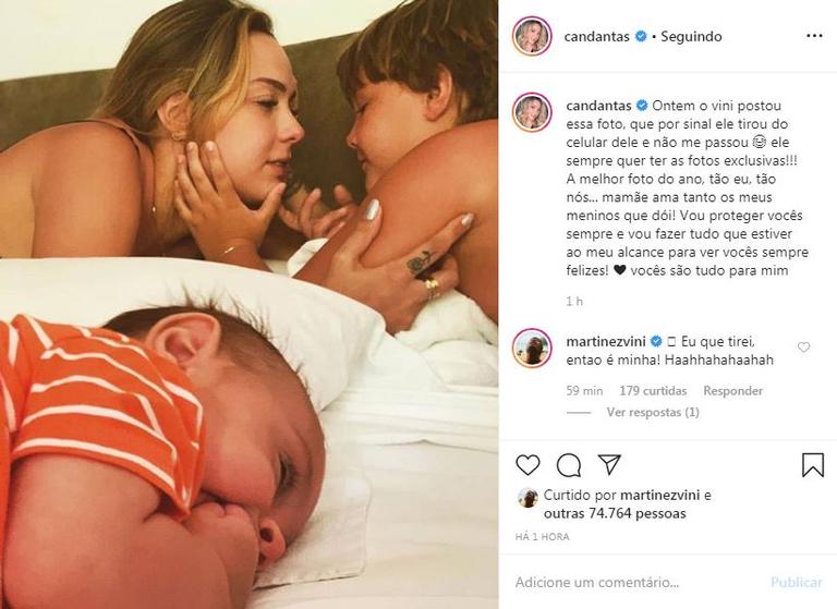 Carol Dantas compartilha clique íntimo ao lado dos filhos