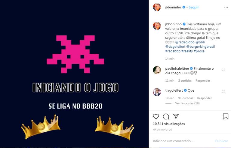 Boninho fala sobre prova de imunidade e confunde fãs ao revelar novidades do BBB 20