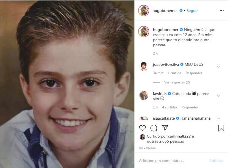 O ator publicou uma foto sua de quando tinha 12 anos e surpreendeu fãs pela mudança