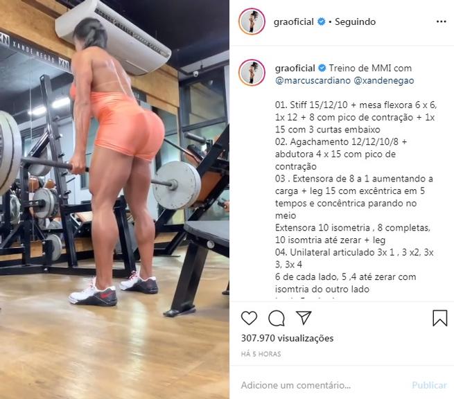 Gracyanne Barbosa treinando