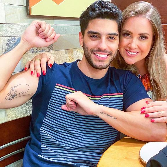 Namorado de Patrícia Leitte faz tatuagem em homenagem a ex-BBB