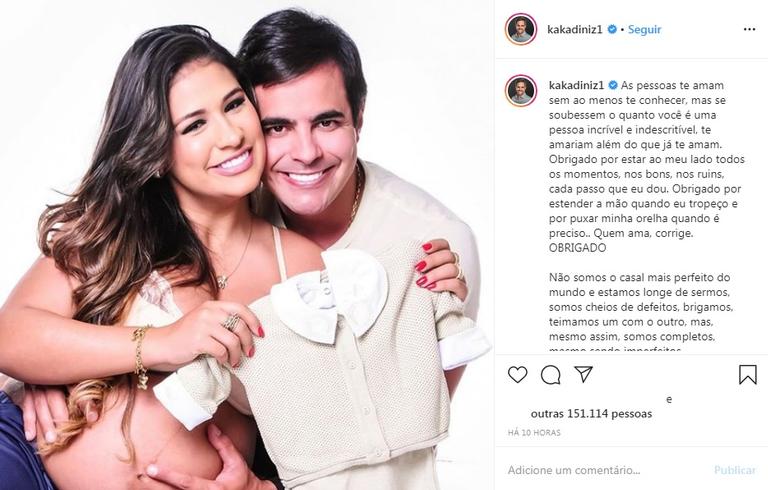 Simone surge grávida em foto publicada pelo marido