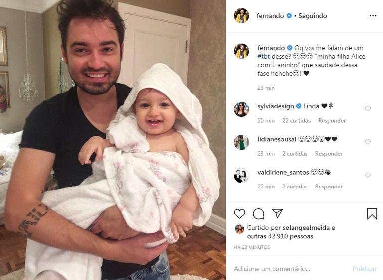 Fernando Zor aparece em clique com a filha caçula e encanta