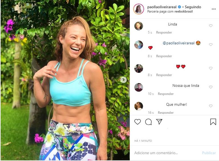 Paolla Oliveira esbanja boa forma em look fitness