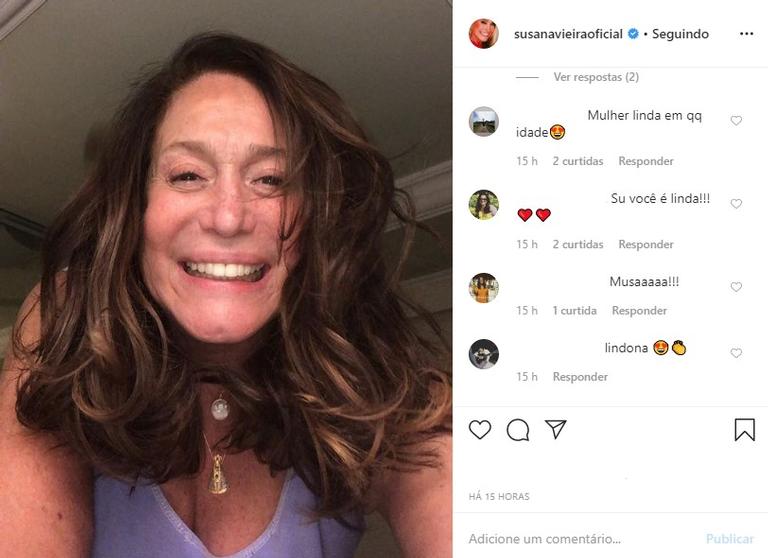 Susana Vieira selfie sem maquiagem