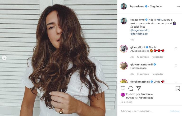 Fe Paes Leme muda o corte de cabelo e encanta a web