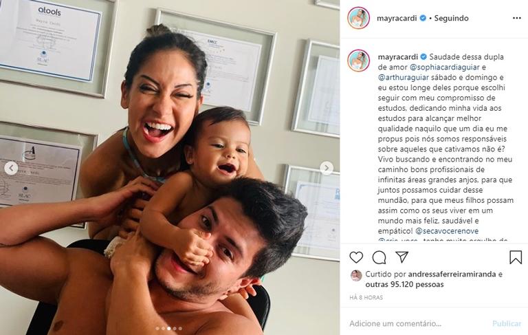 Mayra Cardi desabafa sobre estar com saudades da família