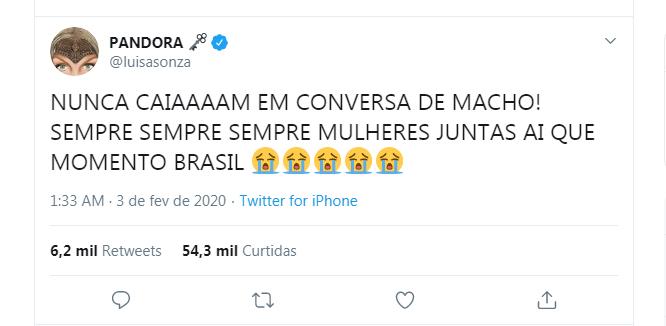 Luisa Sonza sobre polêmica do BBB20