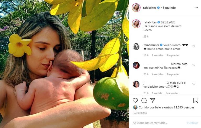 Rafa Brites encanta seguidores com clique junto ao filho