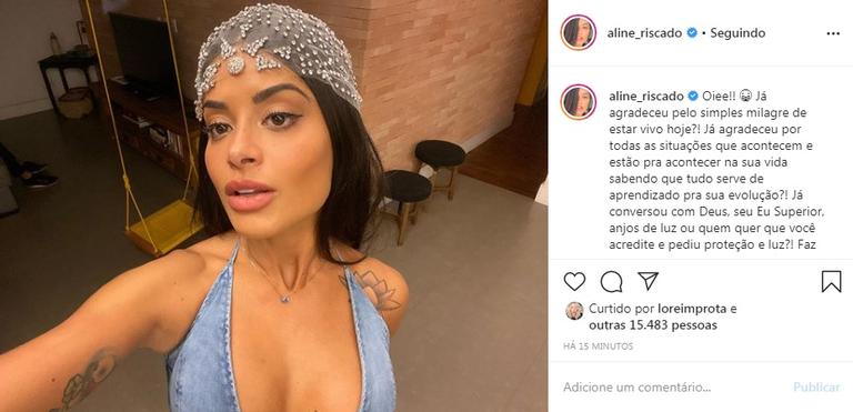 Aline Riscado faz desabafo espiritual na web e é elogiada