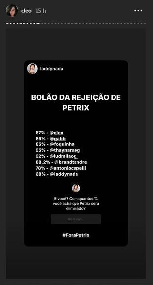 Cleo fez uma recepção em sua casa com alguns amigos famosos para assistir ao paredão histórico do BBB 20